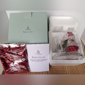 PartyLite Sparkle Lite Crystal Santa Pere Noel De Cristal Tealight Holder